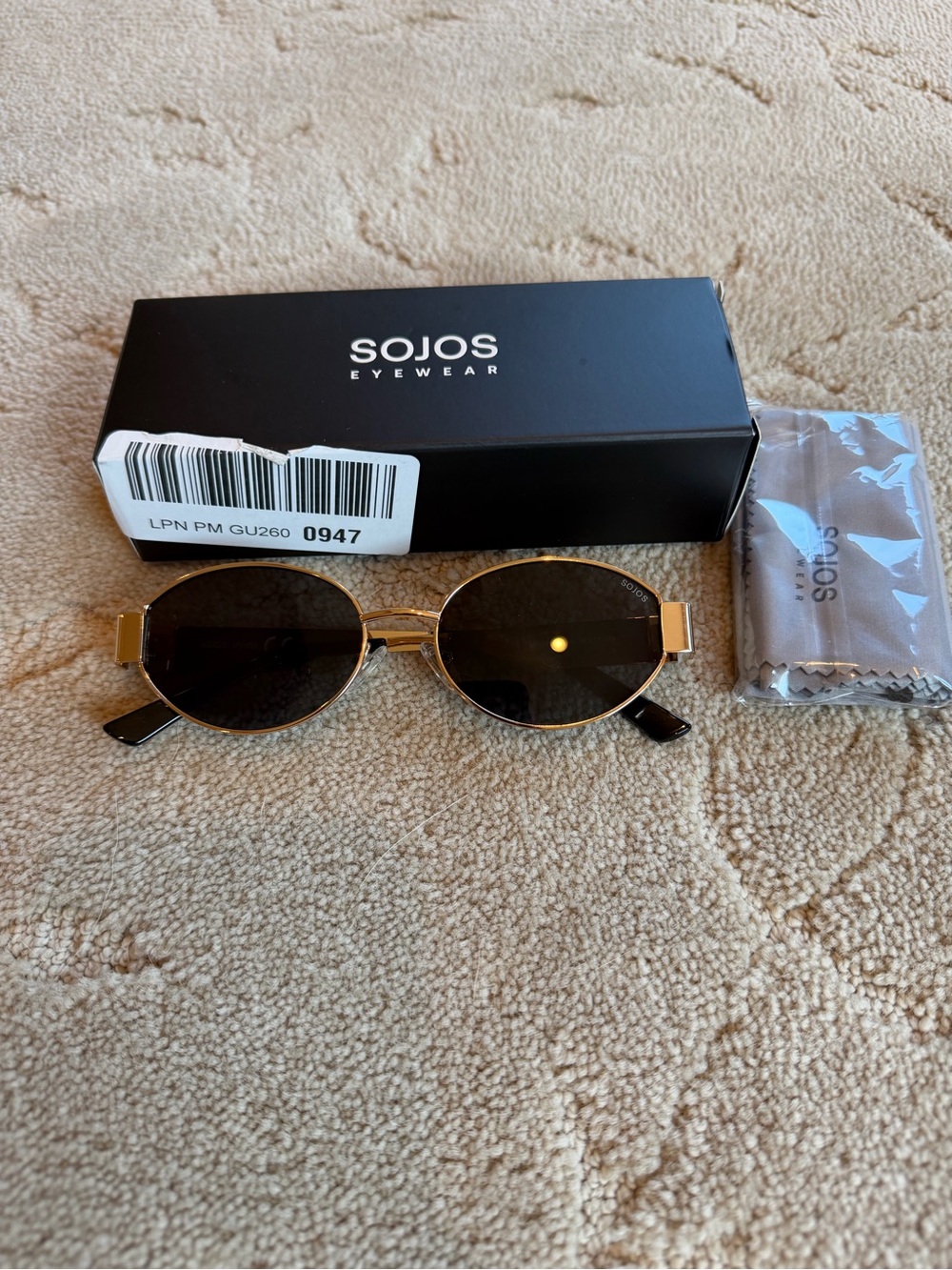 Gold Frame Black Lens Sunglasses